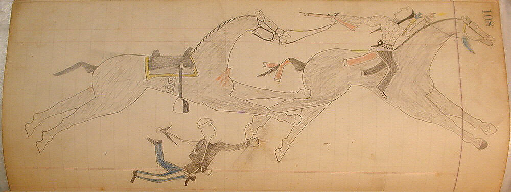 Maffet Ledger: Drawing, Graphite, watercolor, and crayon on paper, Southern and Northern Cheyenne