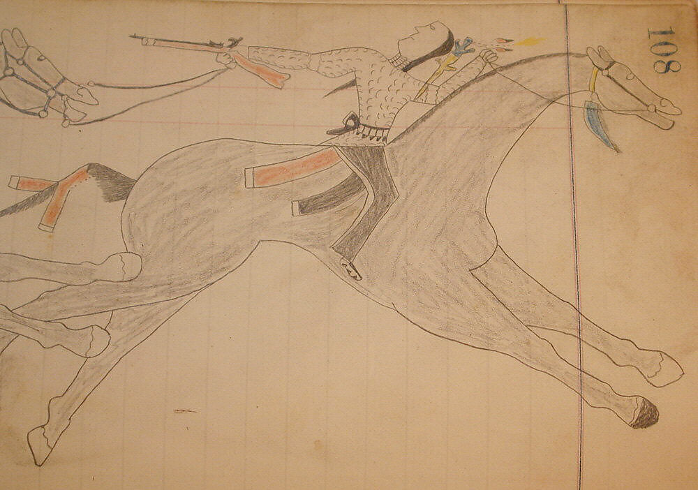 Maffet Ledger: Drawing, Graphite, watercolor, and crayon on paper, Southern and Northern Cheyenne
