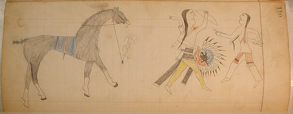 Maffet Ledger: Drawing, Graphite, watercolor, and crayon on paper, Southern and Northern Cheyenne 