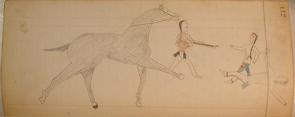 Maffet Ledger: Drawing, Graphite, watercolor, and crayon on paper, Southern and Northern Cheyenne 