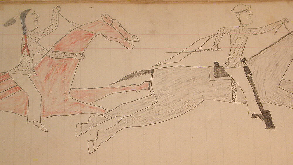 Maffet Ledger: Drawing, Graphite, watercolor, and crayon on paper, Southern and Northern Cheyenne