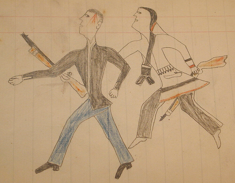 Maffet Ledger: Drawing, Graphite, watercolor, and crayon on paper, Southern and Northern Cheyenne