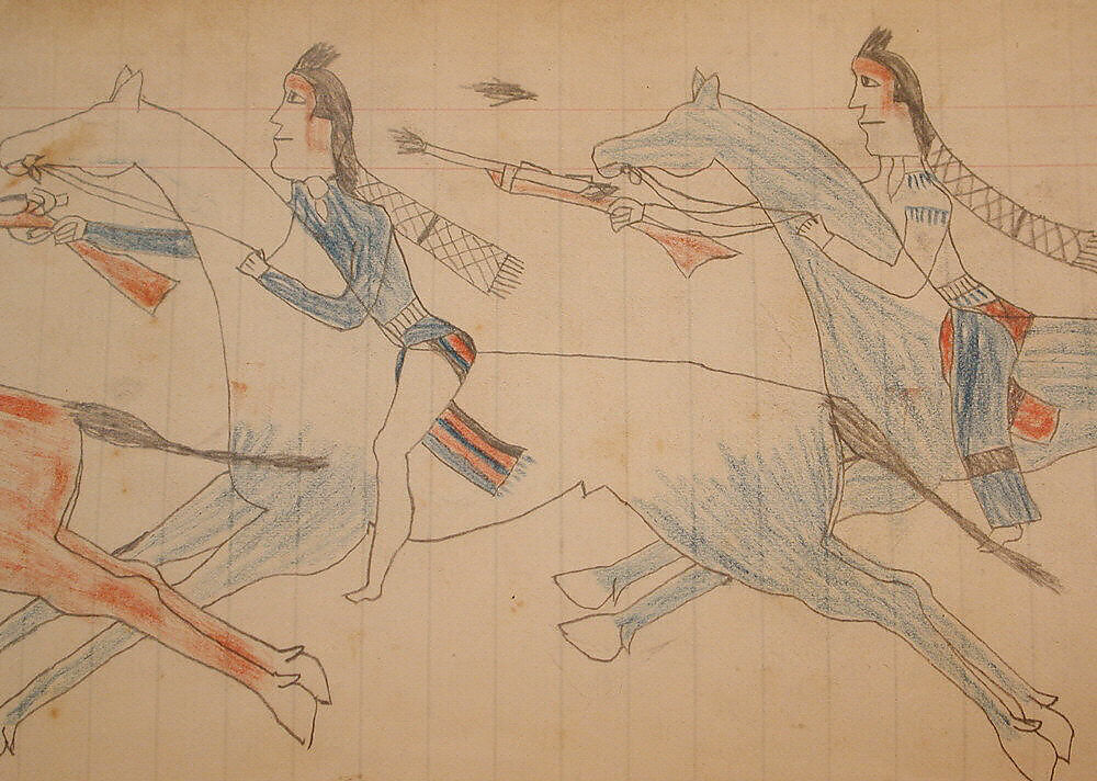 Maffet Ledger: Drawing, Graphite, watercolor, and crayon on paper, Southern and Northern Cheyenne