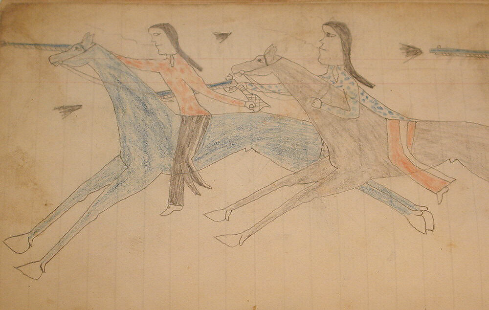 Maffet Ledger: Drawing, Graphite, watercolor, and crayon on paper, Southern and Northern Cheyenne
