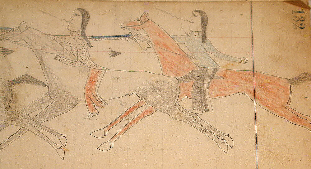 Maffet Ledger: Drawing, Graphite, watercolor, and crayon on paper, Southern and Northern Cheyenne