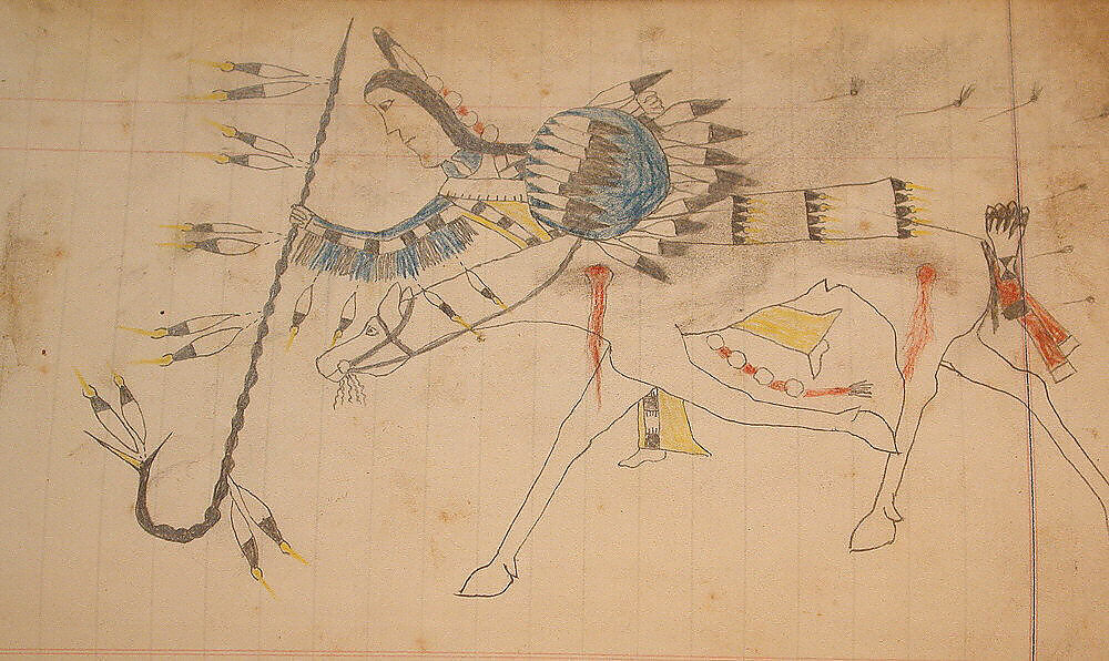 Maffet Ledger: Drawing, Graphite, watercolor, and crayon on paper, Southern and Northern Cheyenne