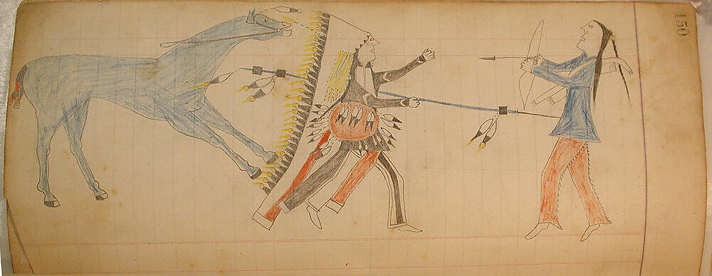 Maffet Ledger: Drawing, Graphite, watercolor, and crayon on paper, Southern and Northern Cheyenne 