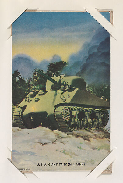 U. S. A. Giant Tank (M-4 Tank) from Military cards series (W615), International Mutoscope Reel Company, Commercial color photolithograph 