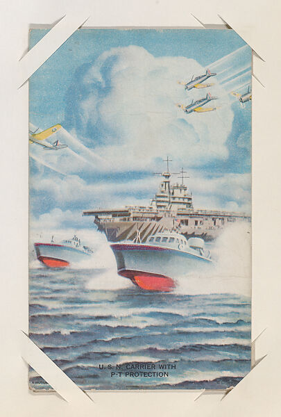 U. S. N. Carrier with P-T Protection from Military cards series (W615), International Mutoscope Reel Company, Commercial color photolithograph 