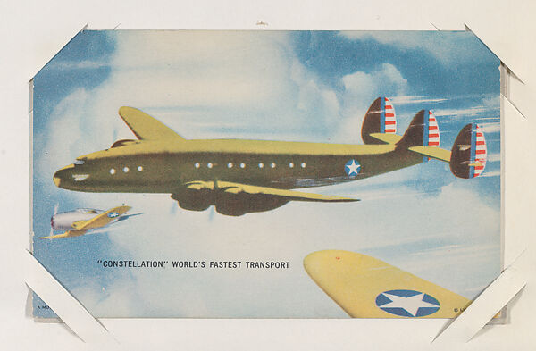"Constellation" World's Fastest Transport from Military cards series (W615), International Mutoscope Reel Company, Commercial color photolithograph 