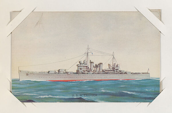 U. S. N. Cruiser from Military cards series (W615), International Mutoscope Reel Company, Commercial color photolithograph 