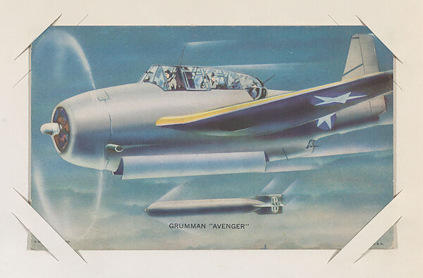 Grumman "Avenger" from Military cards series (W615), International Mutoscope Reel Company, Commercial color photolithograph 