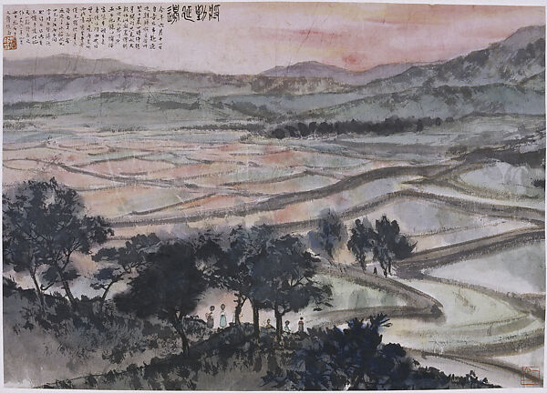 Approaching Yanbian, Fu Baoshi (Chinese, 1904–1965), Hanging scroll; ink and color on paper, China 