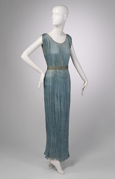 "Delphos", Fortuny (Italian, founded 1906), (a) silk, glass, (b) silk, (c) silk, Italian