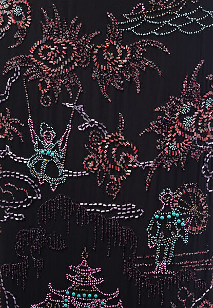 Dress, House of Patou (French, founded 1914), silk, glass, metal, French