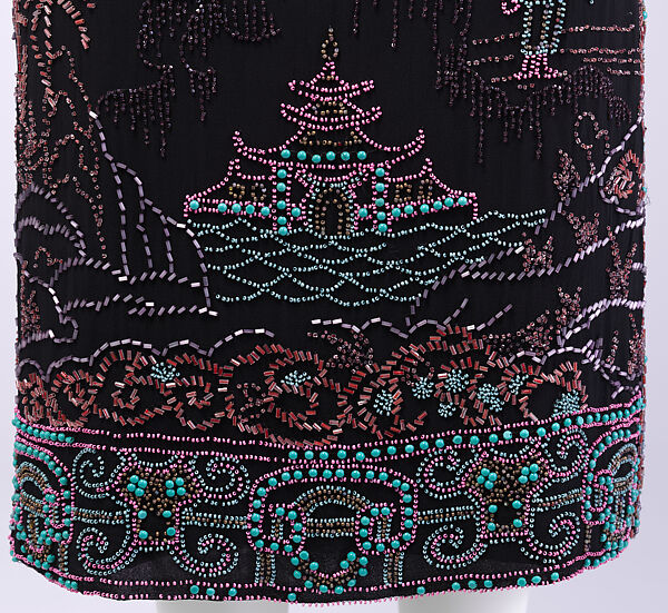 Dress, House of Patou (French, founded 1914), silk, glass, metal, French