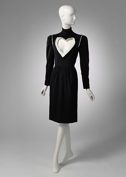 Dress, Yves Saint Laurent (French, founded 1961), (a) wool, cotton, mother-of-pearl, metal, (b) cotton, French 