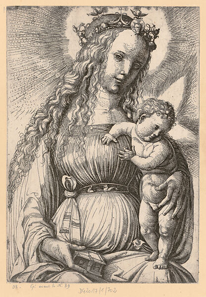 Virgin and Child, Daniel Hopfer (German, Kaufbeuren 1471–1536 Augsburg), Etching 