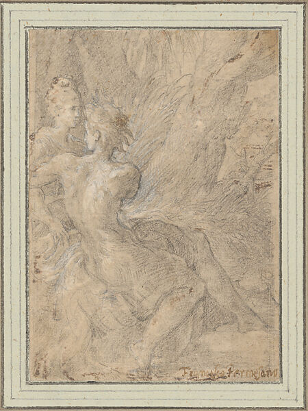 The Lovers, Parmigianino (Girolamo Francesco Maria Mazzola) (Italian, Parma 1503–1540 Casalmaggiore), Gray chalk with white heightening 