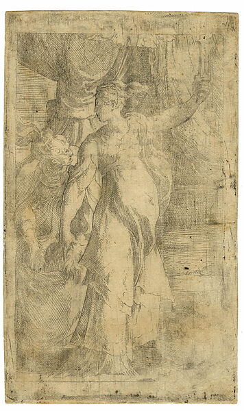 Judith, Parmigianino (Girolamo Francesco Maria Mazzola) (Italian, Parma 1503–1540 Casalmaggiore), Etching with drypoint, first state of four 