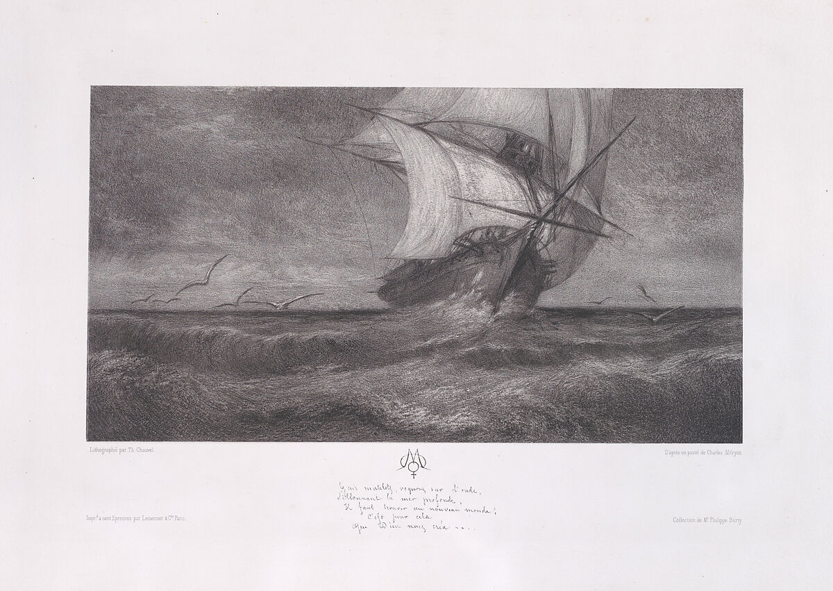 The Phantom Vessel, Théophile Chauvel (French, Paris 1831–1909 Paris), Lithograph; second state of two 