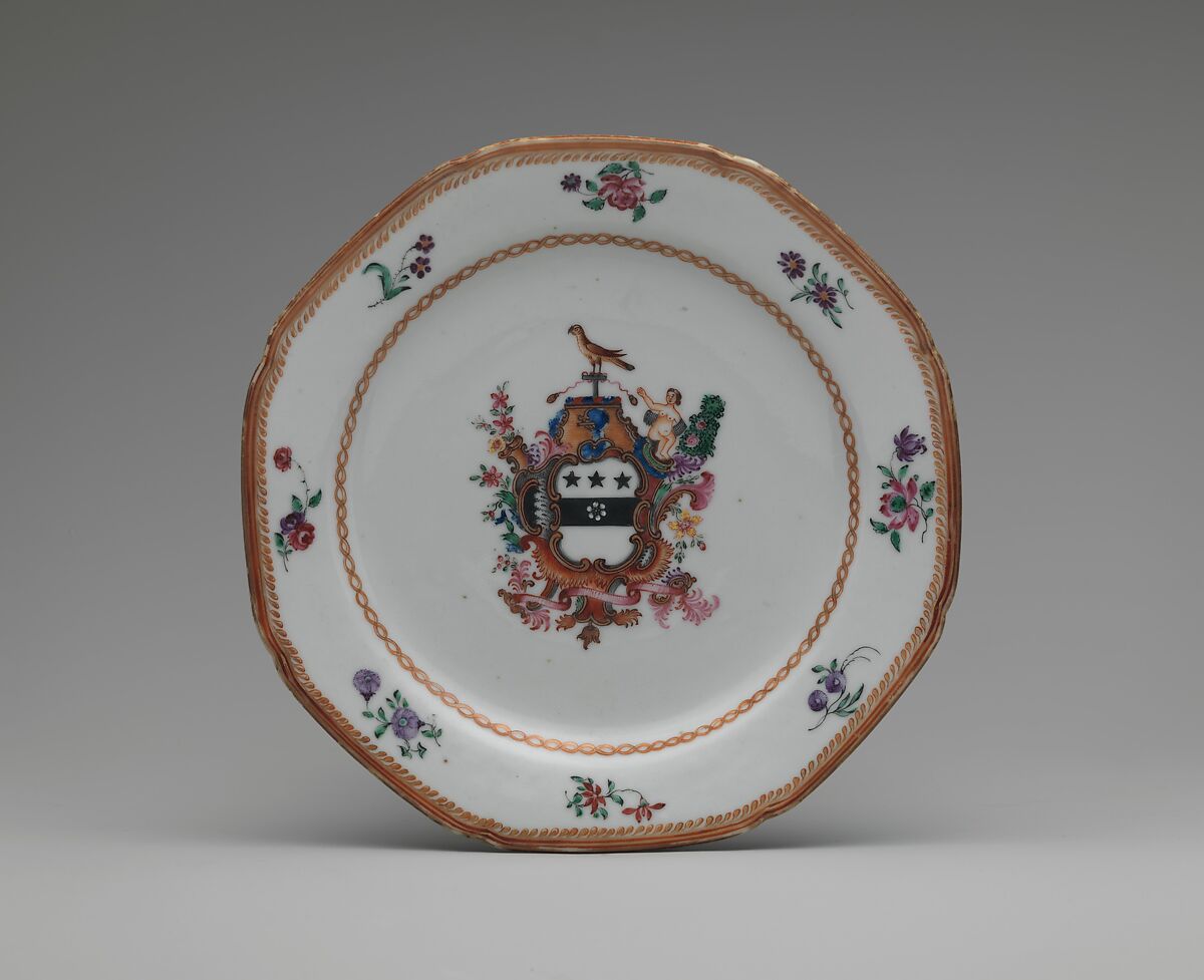 Soup Plate, Porcelain, Chinese, for American market 