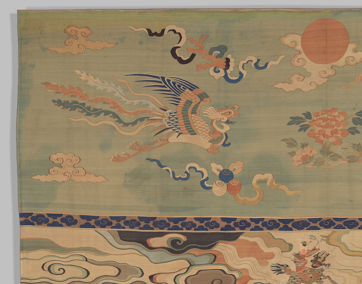 Panel with boys at play, Silk, metal thread, and feather thread tapestry (kesi), China