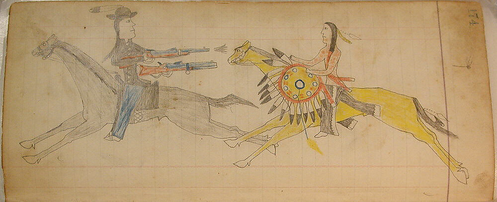 Maffet Ledger: Drawing, Graphite, watercolor, and crayon on paper, Southern and Northern Cheyenne 