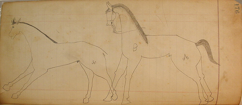Maffet Ledger: Drawing, Graphite on paper, Southern and Northern Cheyenne 