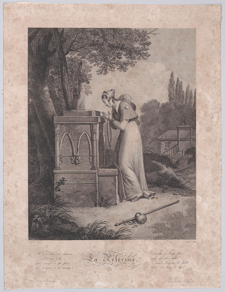 The Pilgrim, Noël Frères (French, active 1815–30), Stipple engraving 