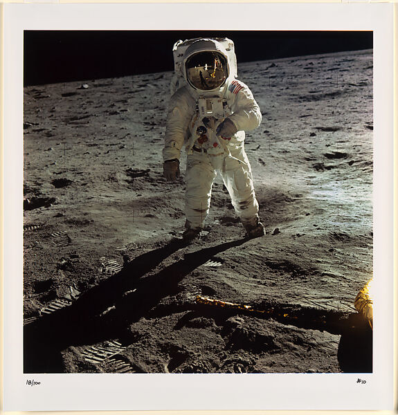 Neil Armstrong | Buzz Aldrin Walking on the Surface of the Moon Near a