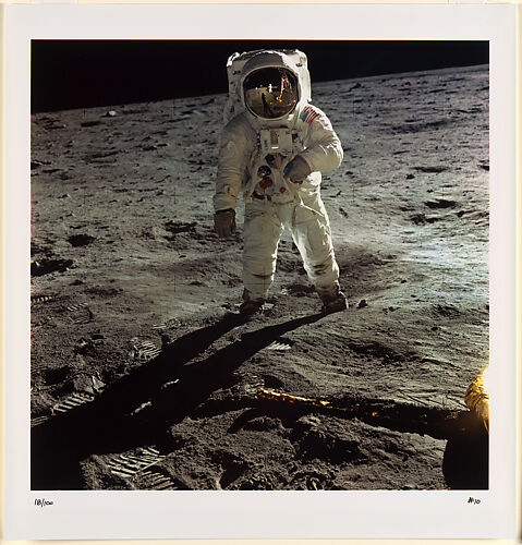 Buzz  Aldrin Walking on the Surface of the Moon Near a Leg of the Lunar Module