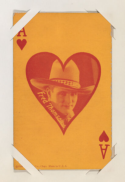 Fred Thomson from Western Stars Exhibit Playing Cards (W403), Exhibit Supply Company, Commercial color photolithograph 