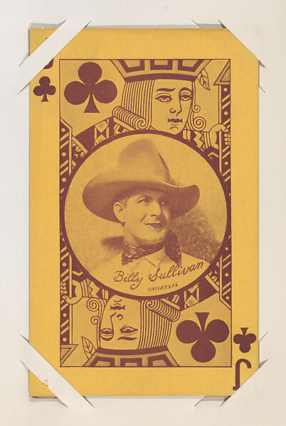 Billy Sullivan (Universal) from Western Stars Exhibit Playing Cards (W403), Exhibit Supply Company, Commercial color photolithograph 