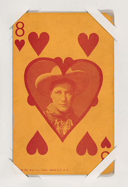 Art Acord from Western Stars Exhibit Playing Cards (W403), Exhibit Supply Company, Commercial color photolithograph 