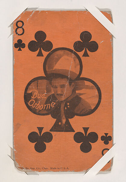Bud Osborne from Western Stars Exhibit Playing Cards (W403), Exhibit Supply Company, Commercial color photolithograph 