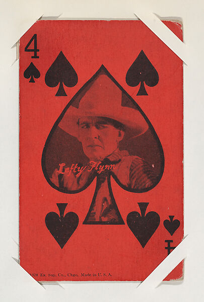 Lefty Flynn from Western Stars Exhibit Playing Cards (W403), Exhibit Supply Company, Commercial color photolithograph 
