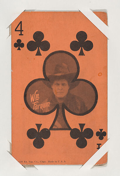 Wm Farnum from Western Stars Exhibit Playing Cards (W403), Exhibit Supply Company, Commercial color photolithograph 