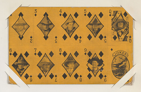 Ten Western Stars/Diamonds Exhibit Playing Cards (W403), Exhibit Supply Company, Commercial color photolithograph 