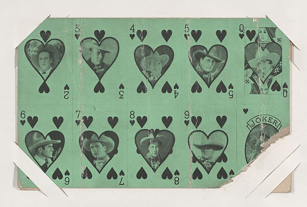Ten Western Stars/Hearts Exhibit Playing Cards (W403), Exhibit Supply Company, Commercial color photolithograph 