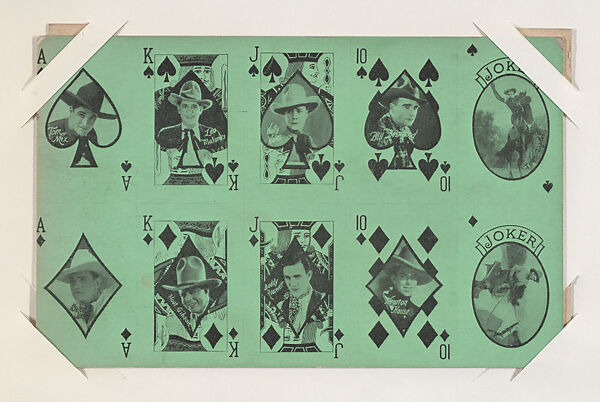 Ten Western Stars/Spades Exhibit Playing Cards (W403), Exhibit Supply Company, Commercial color photolithograph 