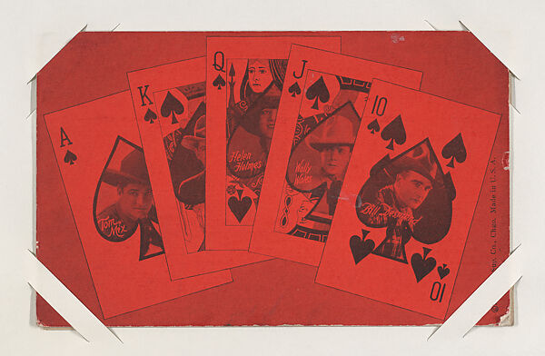 Five Western Stars/Spades Exhibit Playing Cards Hand (W403), Exhibit Supply Company, Commercial color photolithograph 