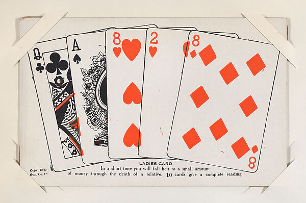 Ladies Card from Exhibit Playing Cards Poker Hands (W437), Exhibit Supply Company, Commercial color photolithograph 