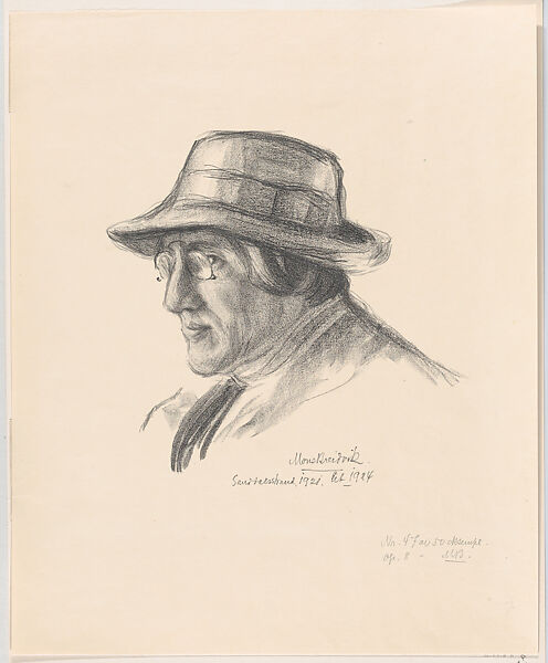 Portrait of the Norwegian Artist, Nikolai Astrup, Mons Breidvik (Norwegian, Brekke 1881–1950 Kvam), Lithograph 
