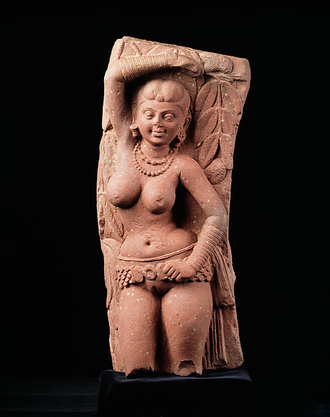 Tree spirit (yakshi salabhanjika), Mottled red sandstone, India, Mathura, Uttar Pradesh 