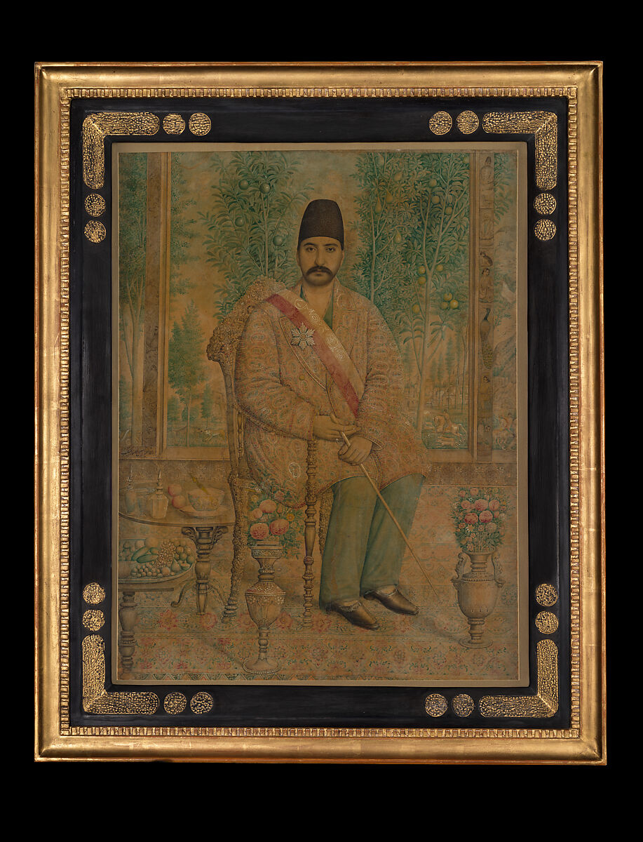 Portrait of Mirza 'Ali Asghar Khan (Amin al-Mulk, Amin al-Sultan, Atabeg-i Azam), Isma&#39;il Jalayir (Iranian, active ca. 1858–81), Opaque watercolor on paper 