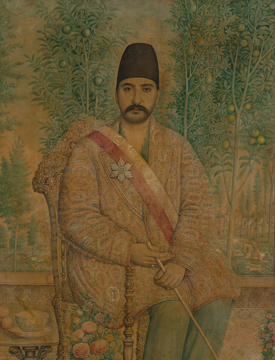 Portrait of Mirza 'Ali Asghar Khan (Amin al-Mulk, Amin al-Sultan, Atabeg-i Azam), Isma'il Jalayir (Iranian, active ca. 1858–81), Opaque watercolor on paper