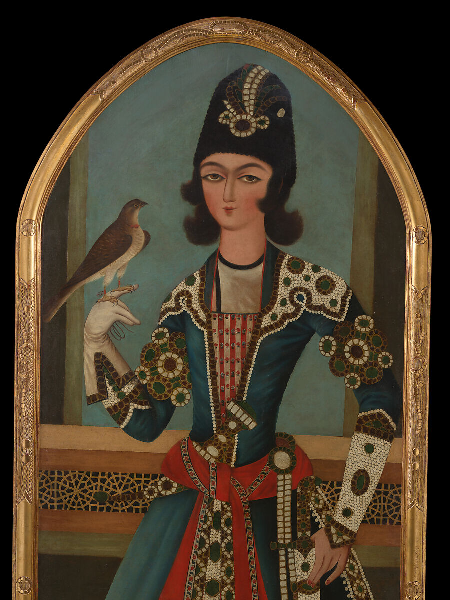 Prince Holding a Falcon, Oil on canvas