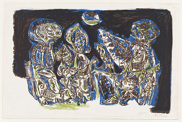 On the Silent Myth (Af den stumme myte), Opus 4b from 'Spiralens Art Portfolio' (Spiralens Kunstmappe), Asger Jorn (Danish, Vejrum, Jutland 1914–1973 Århus), Color lithograph 