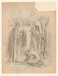 Preparatory sketch for paintings depicting the history of the Crown of the Andes, Gordon E. Paxson (American, 1915–1954), Graphite and watercolor on paper, American